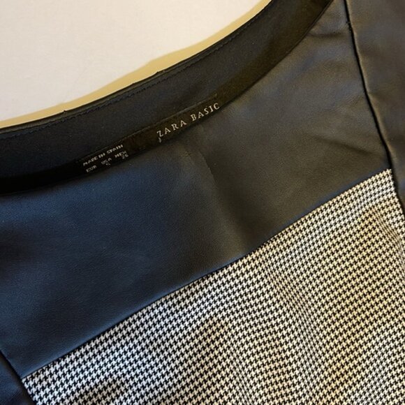 Zara Black and White Houndstooth Dress - Women’s Size Small - Picture 8 of 9